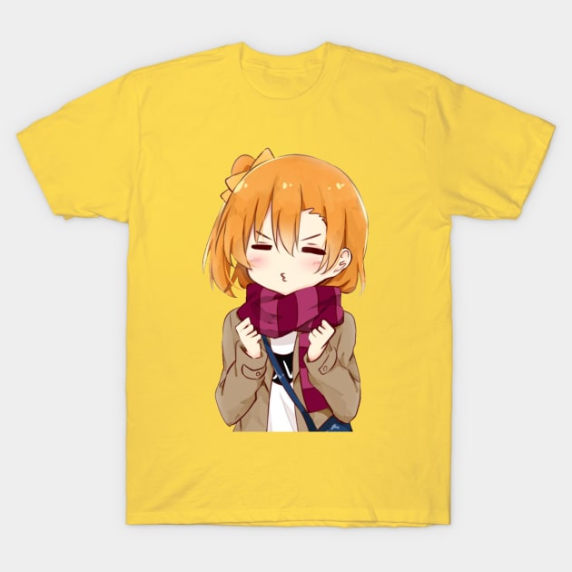 Cute Happy Winter Anime Girl T-Shirt by sadpanda